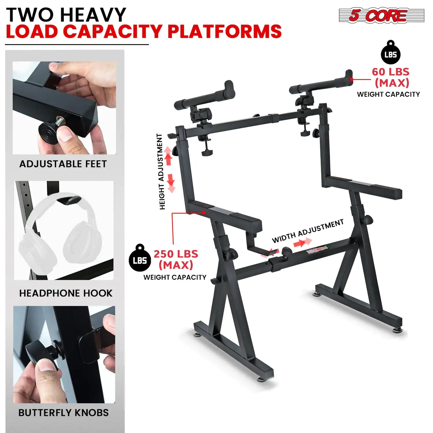 2 Tier Heavy Duty Keyboard Stand