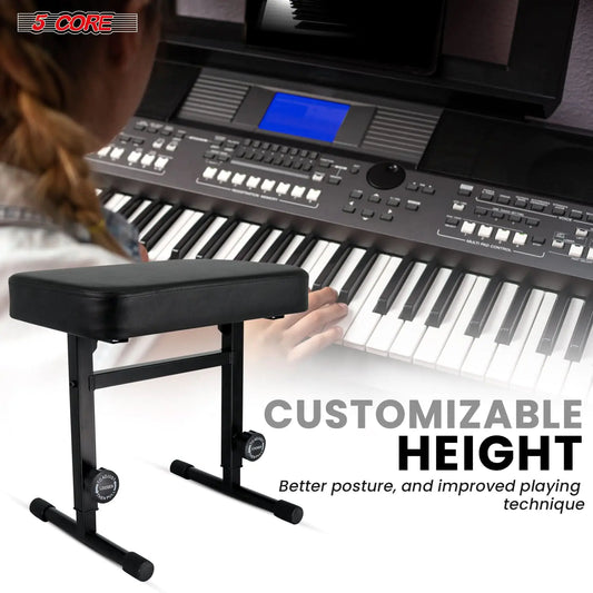 Keyboard Bench Piano Stool Thick Padded Seat